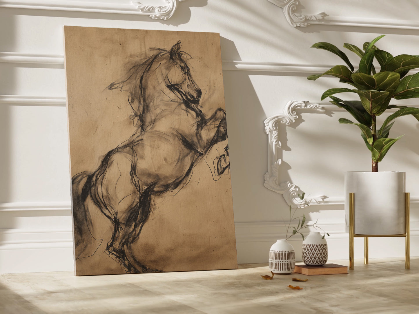 Charcoal Sketch Horse Canvas Print