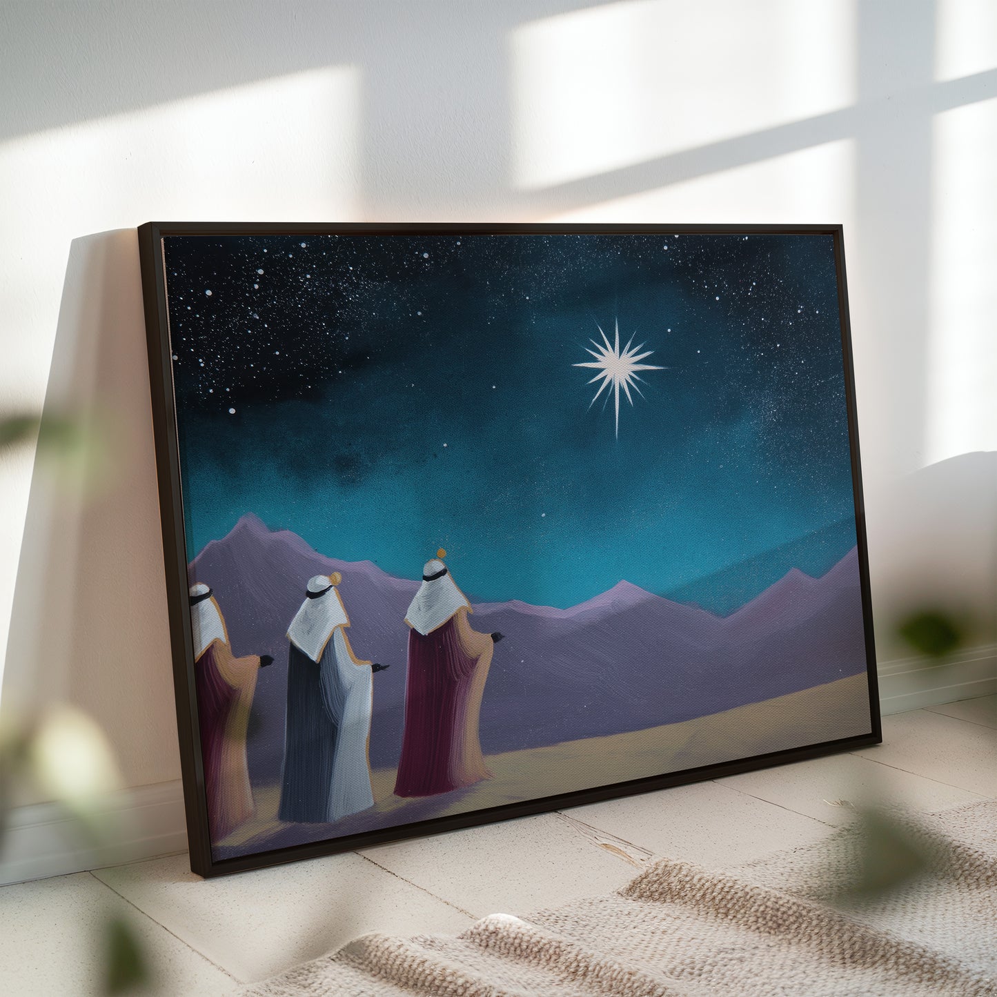 Three Wise Men Canvas Print: Star of Bethlehem Night Sky Art