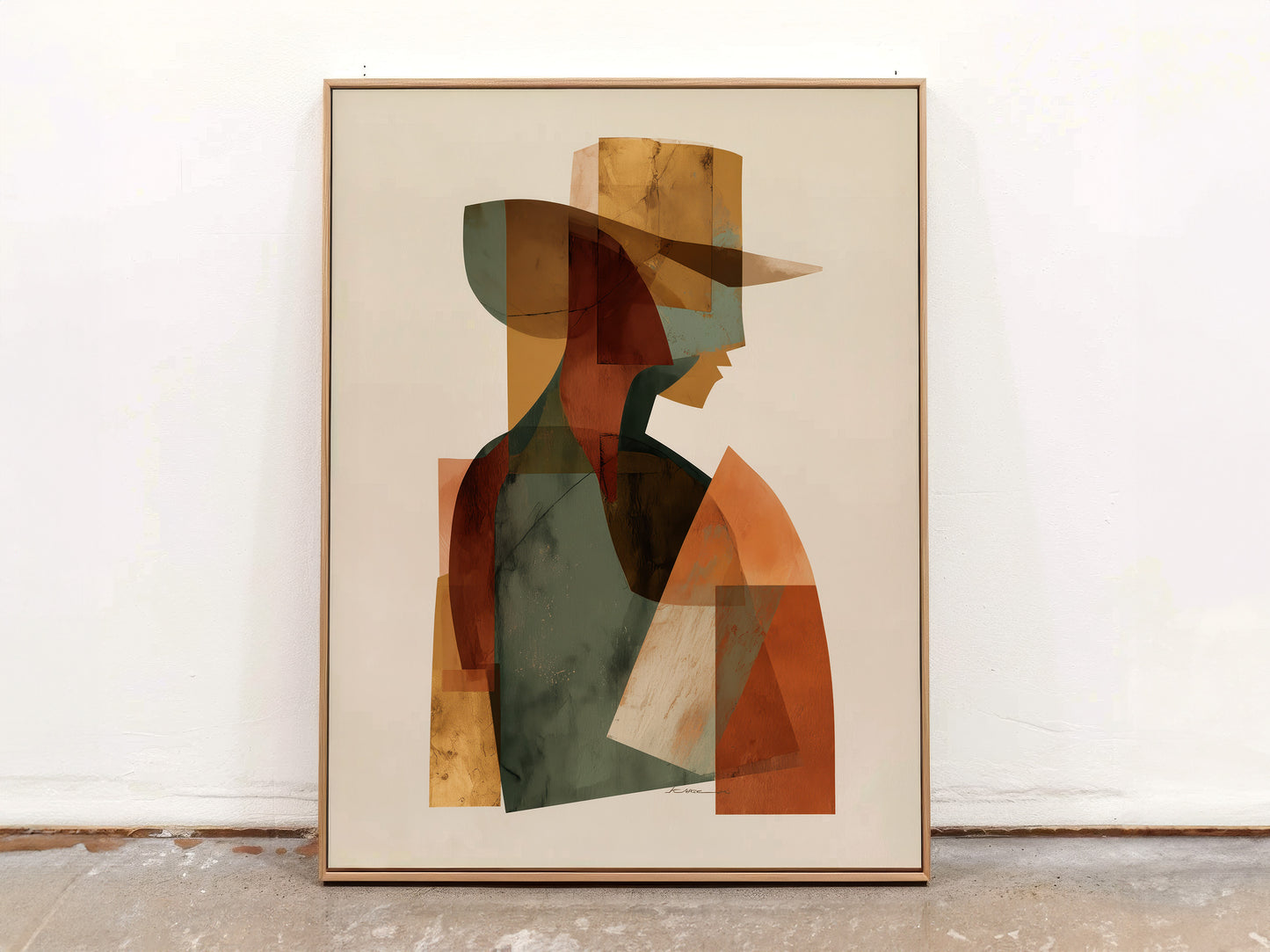 Abstract Cowboy Canvas Print: Geometric Shades