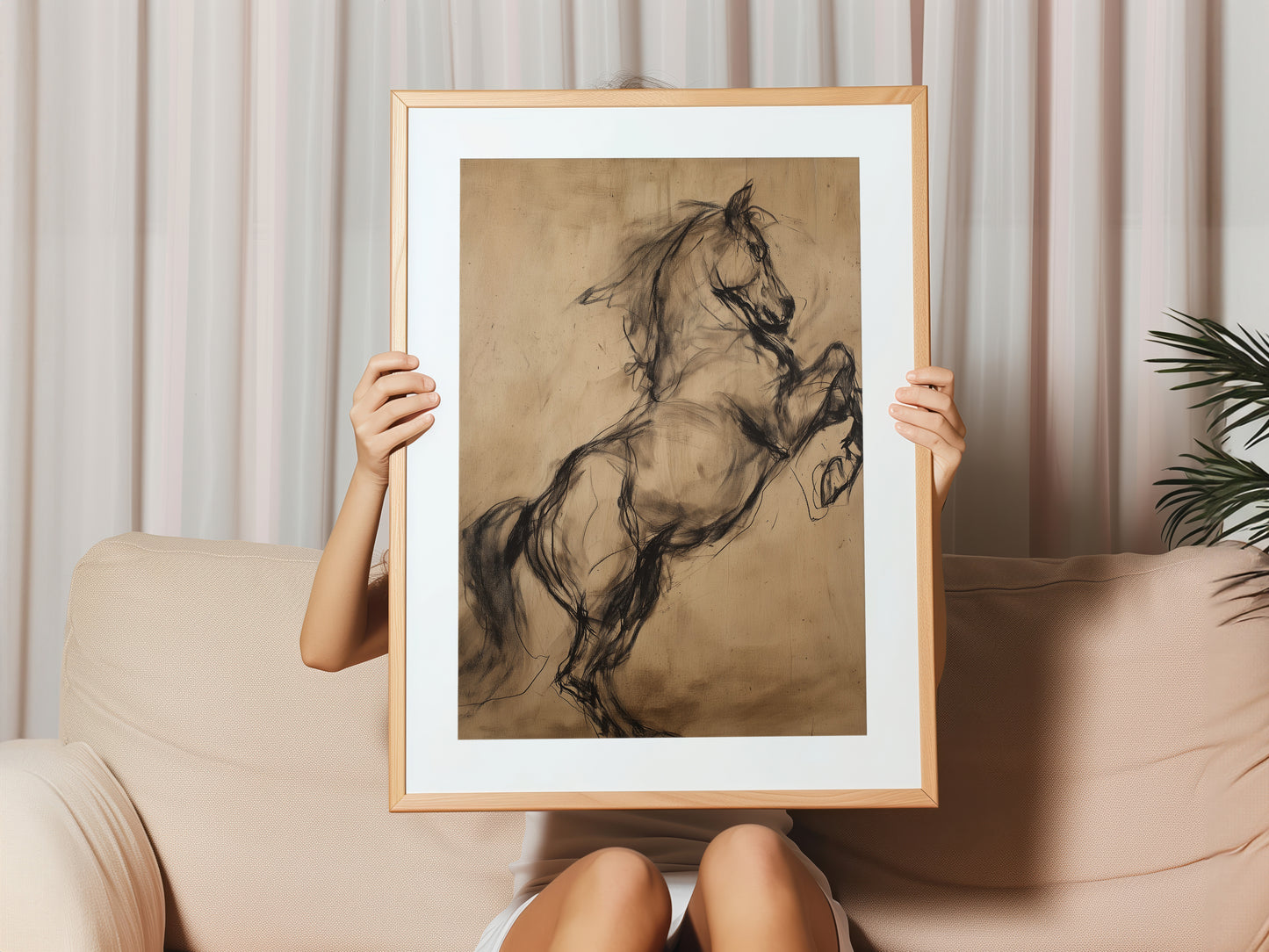Charcoal Sketch Horse Canvas Print