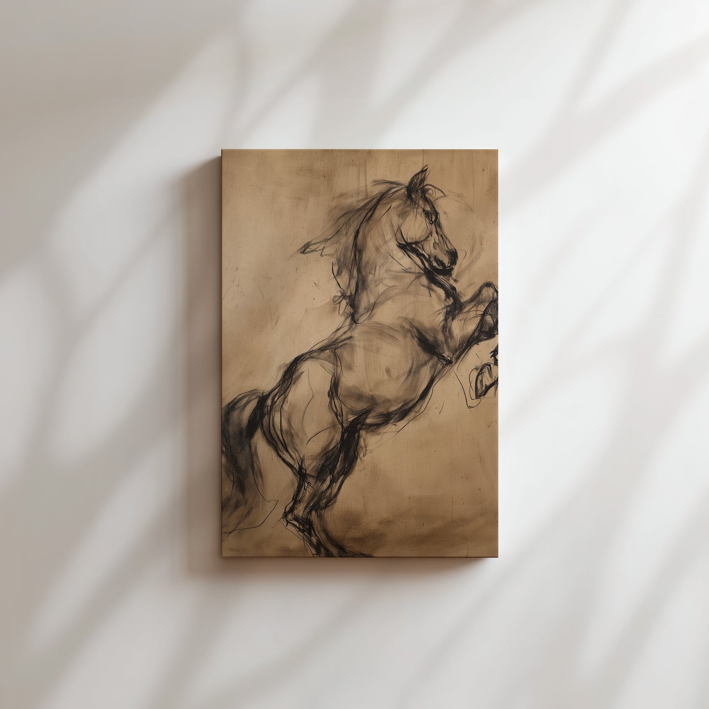 Charcoal Sketch Horse Canvas Print