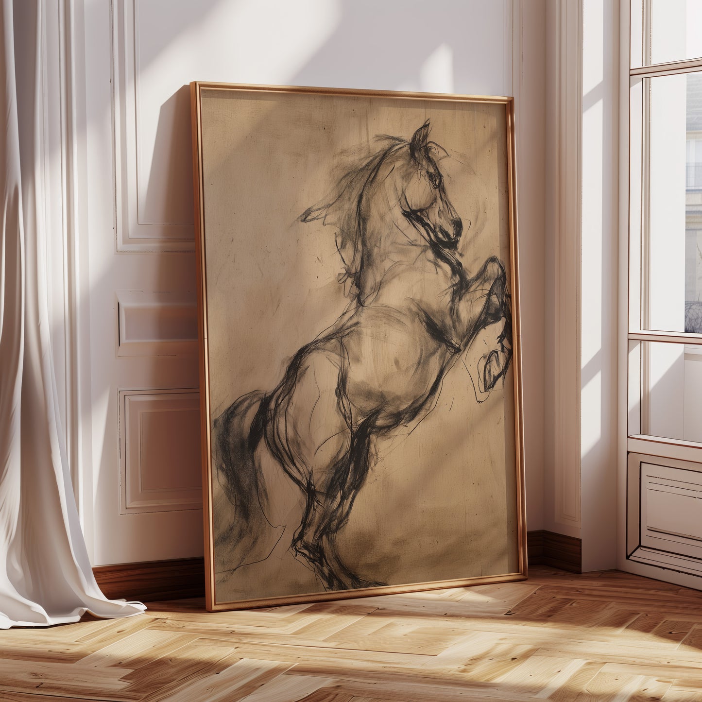 Charcoal Sketch Horse Canvas Print