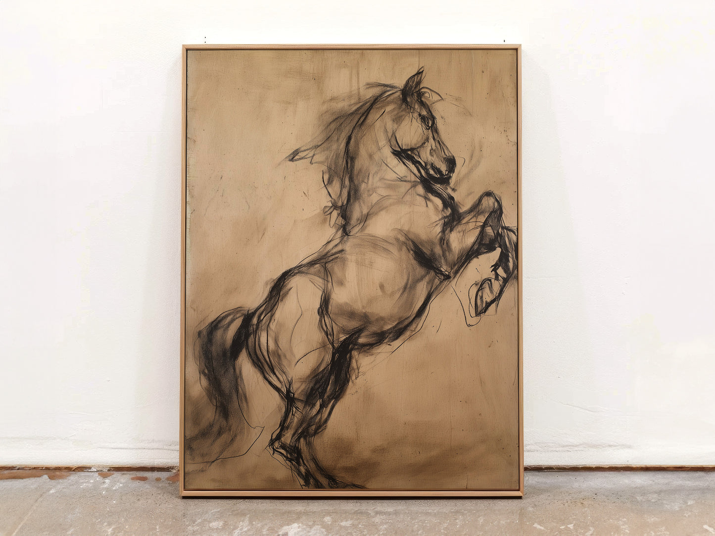 Charcoal Sketch Horse Canvas Print