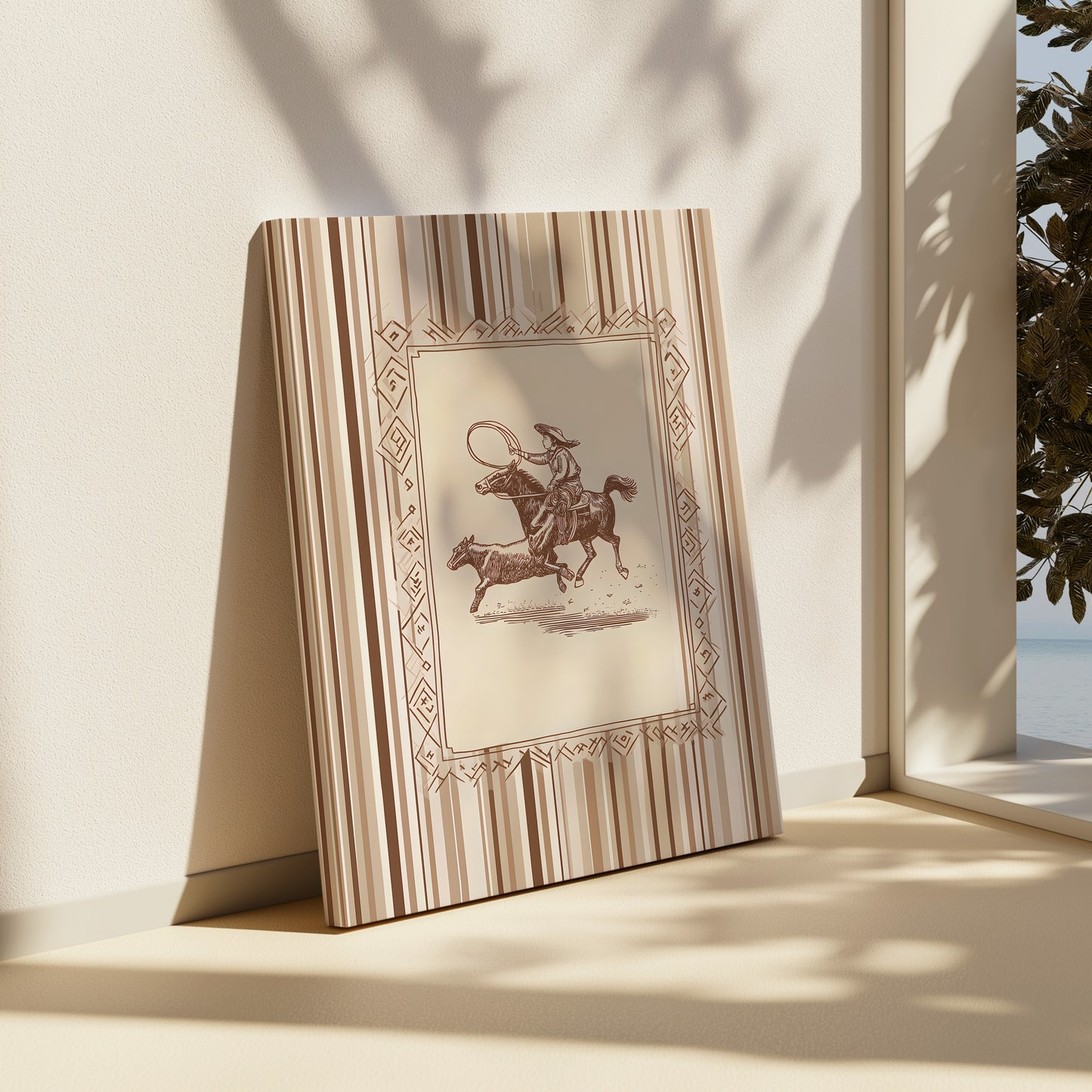 Western Cowboy Art Vertical Canvas Print