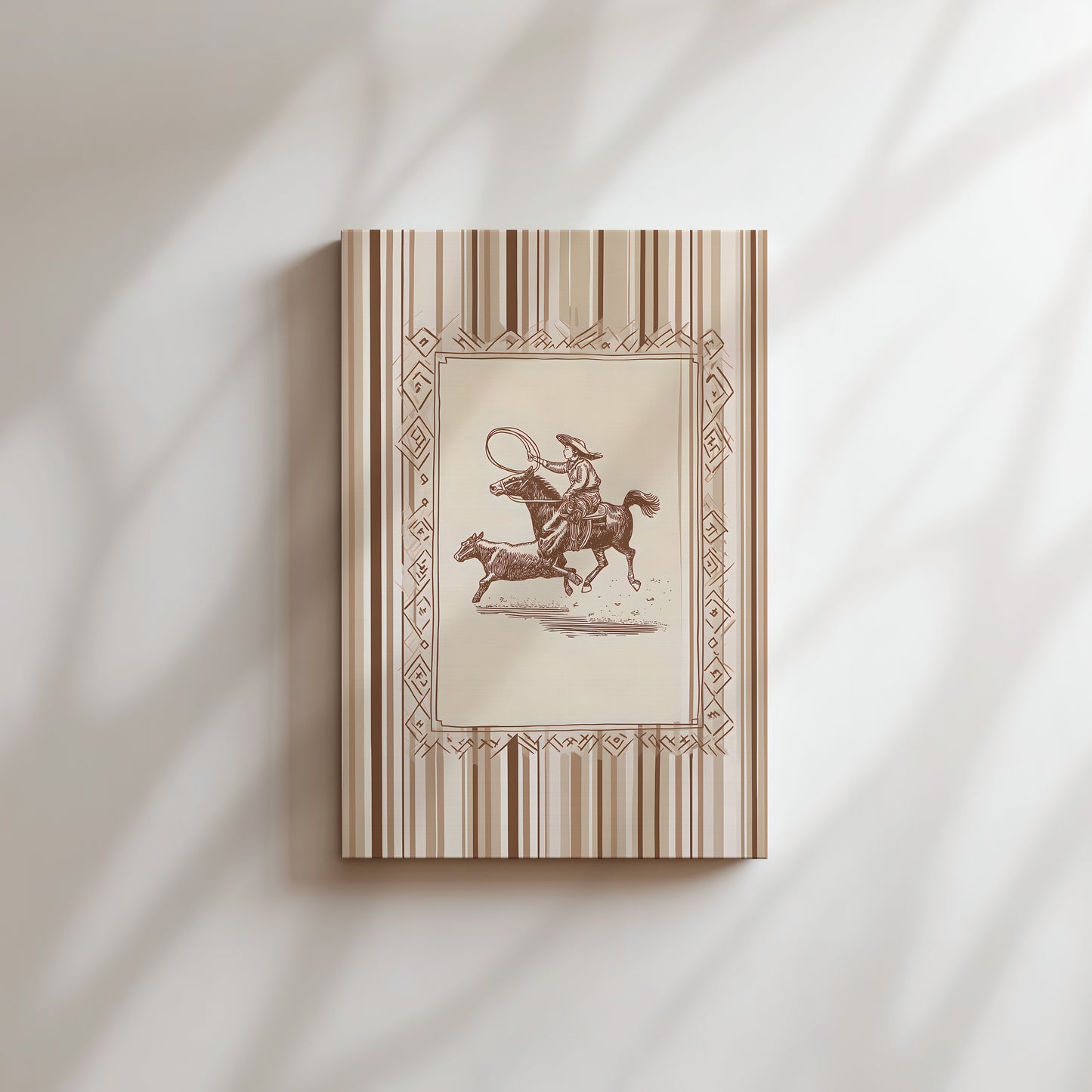 Western Cowboy Art Vertical Canvas Print