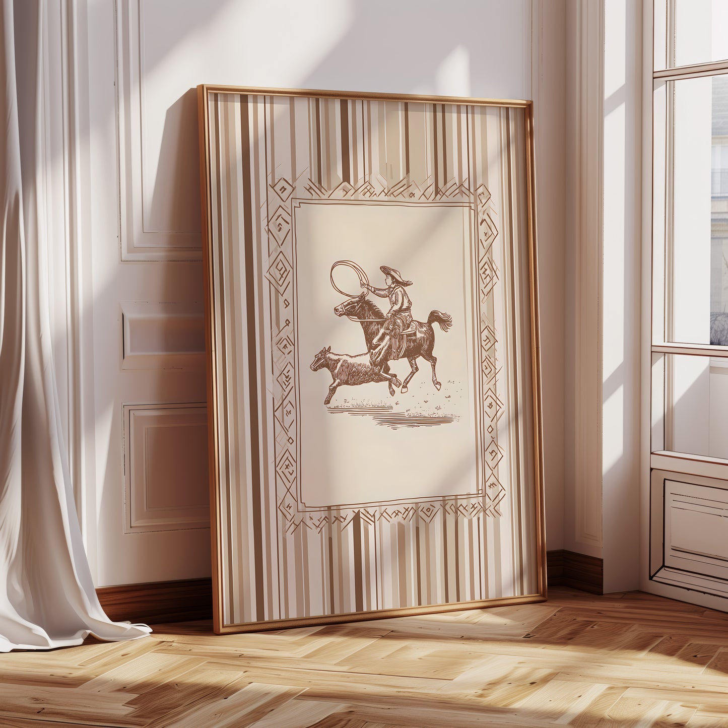 Western Cowboy Art Vertical Canvas Print