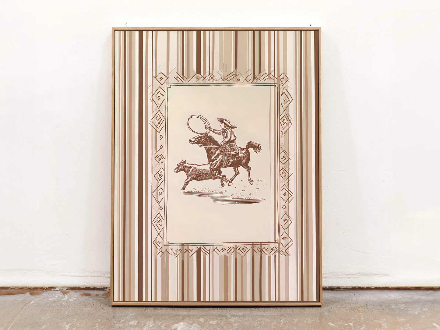 Western Cowboy Art Vertical Canvas Print