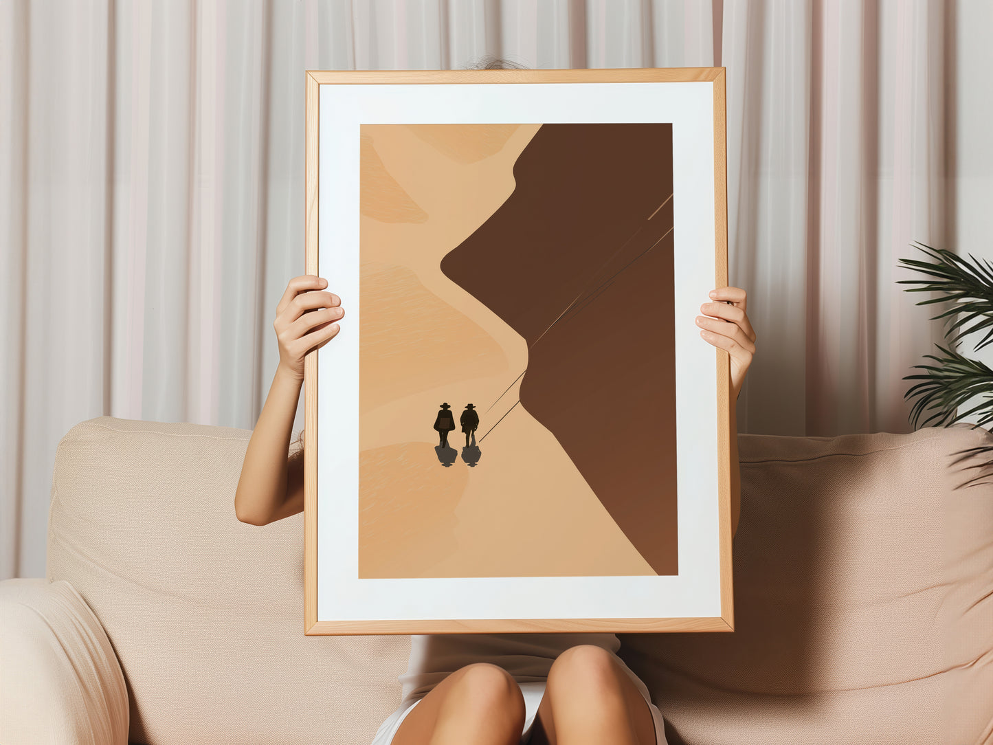 Minimalist Desert Landscape Vertical Canvas Print