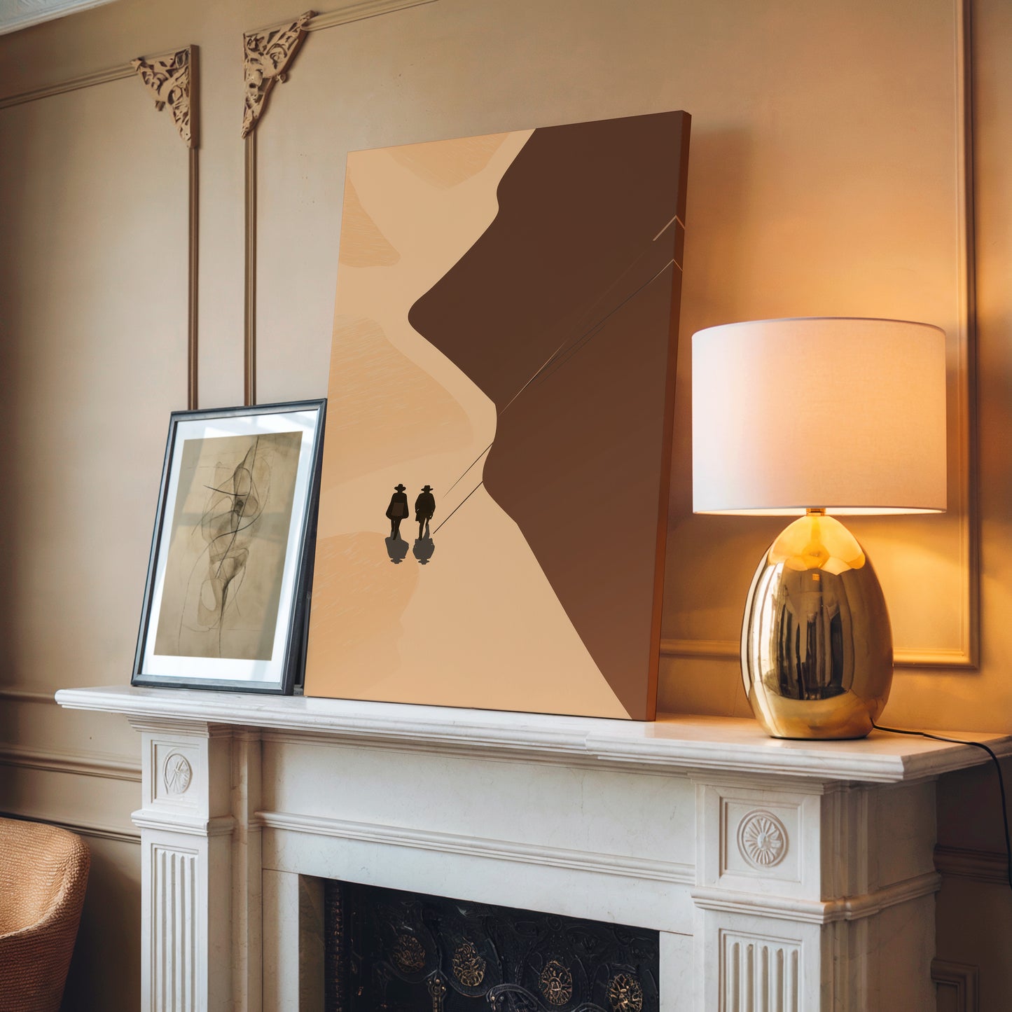 Minimalist Desert Landscape Vertical Canvas Print