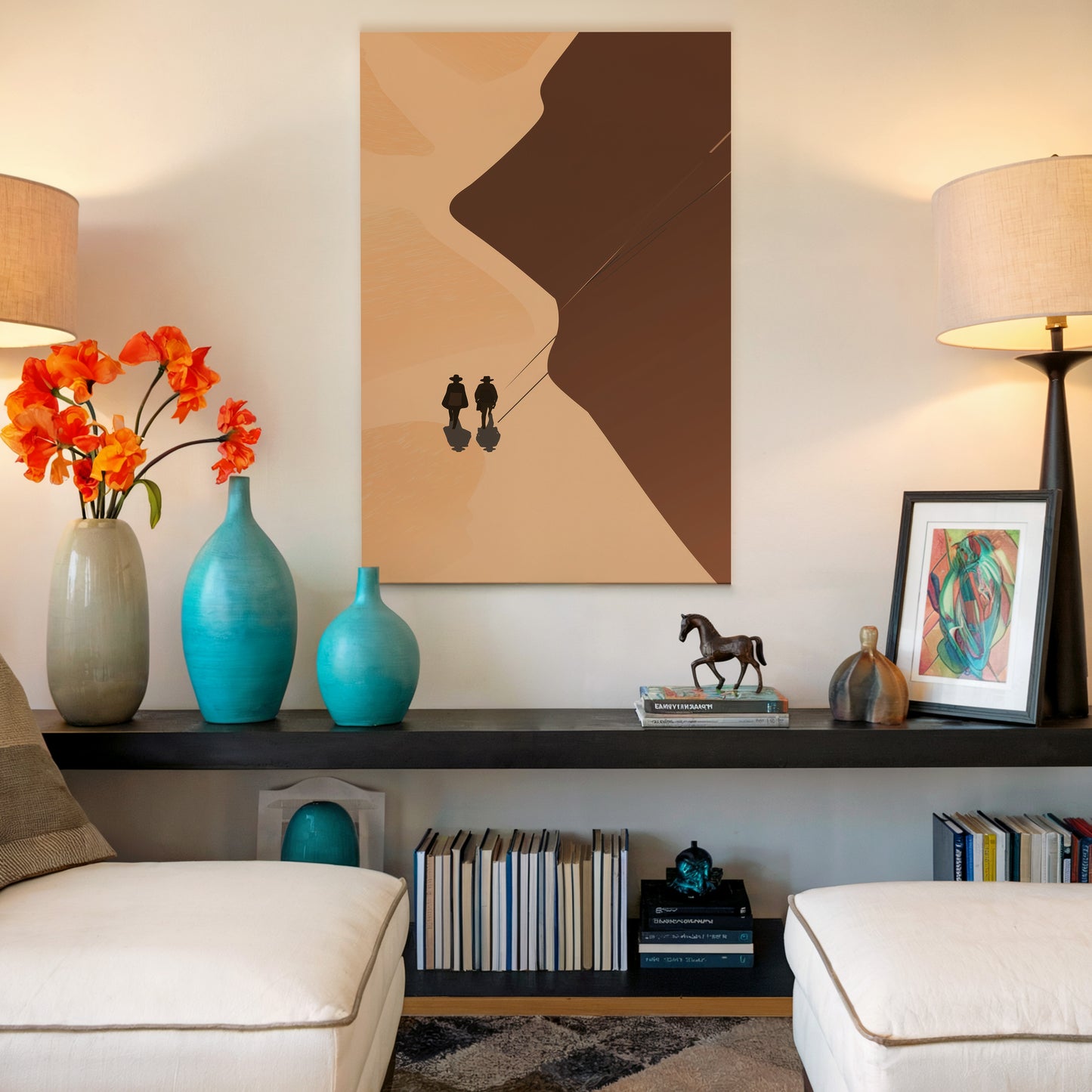 Minimalist Desert Landscape Vertical Canvas Print