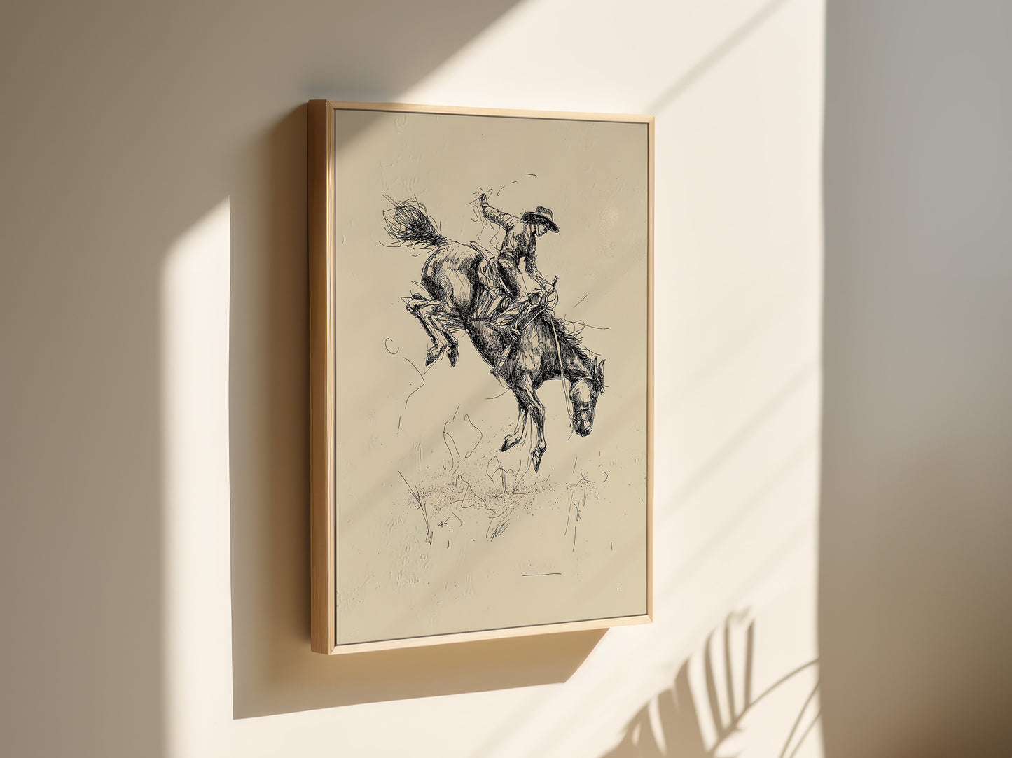 Rustic Cowboy Sketch Canvas Print