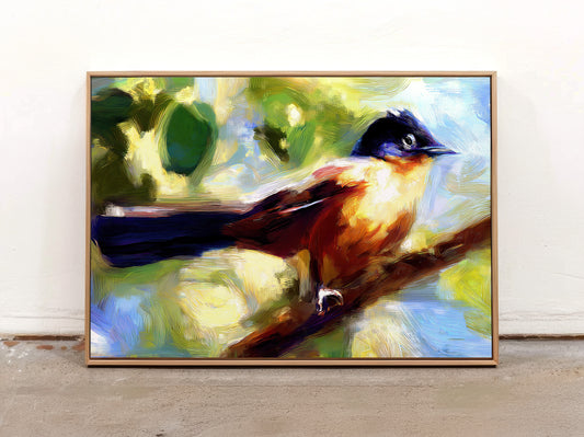 Vibrant Songbird Canvas: Nature-Inspired Art