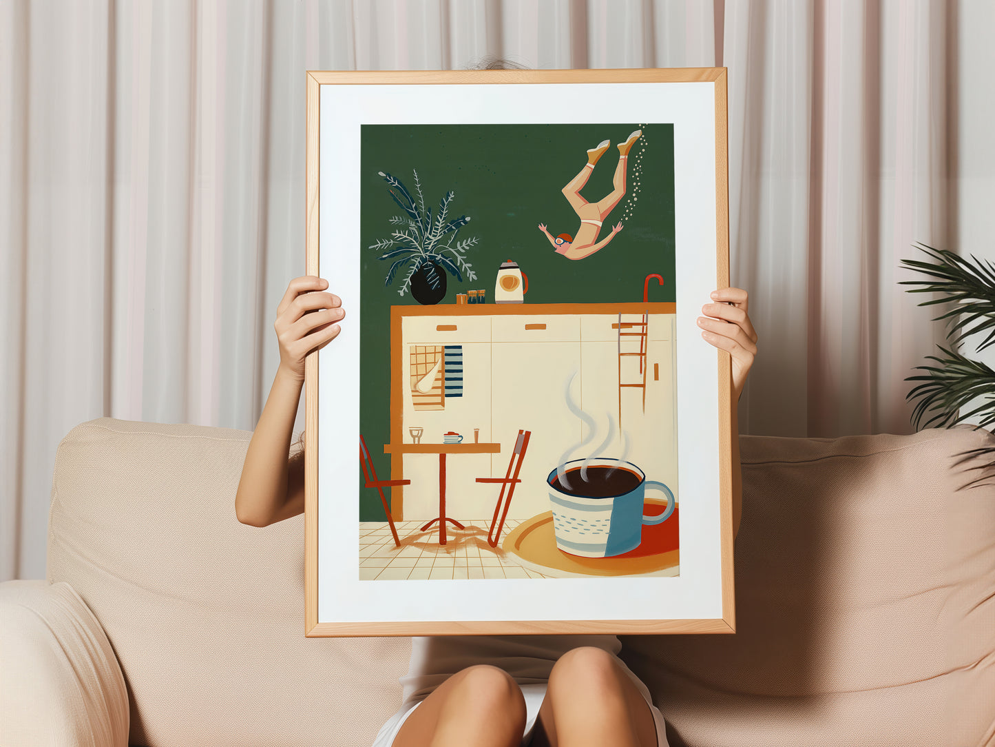 Surreal Coffee Swim Art Print
