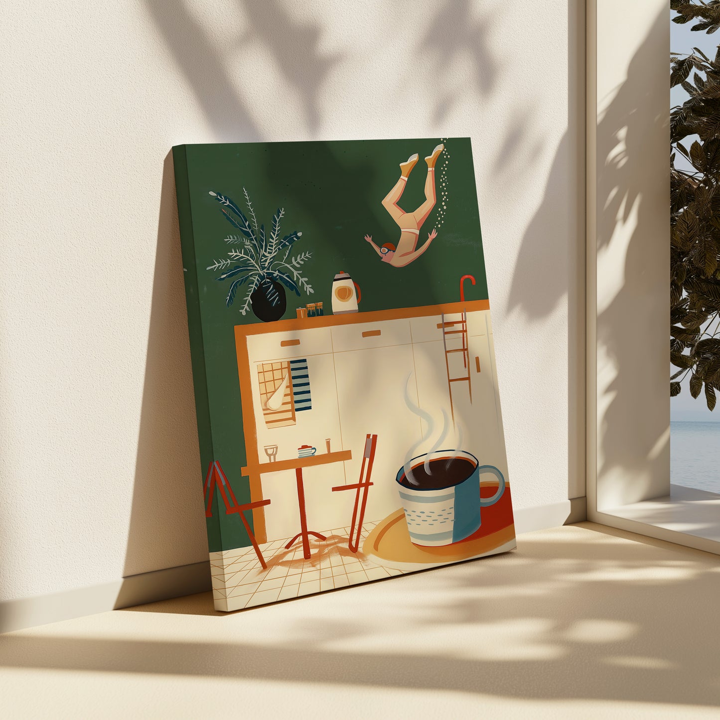 Surreal Coffee Swim Art Print