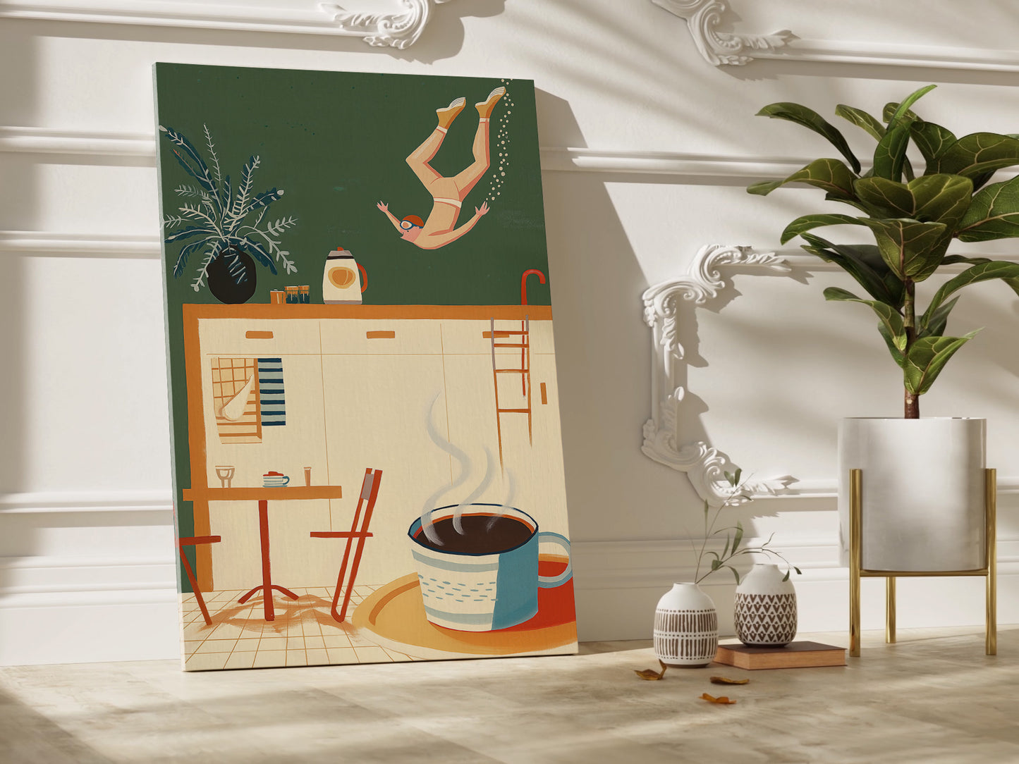 Surreal Coffee Swim Art Print