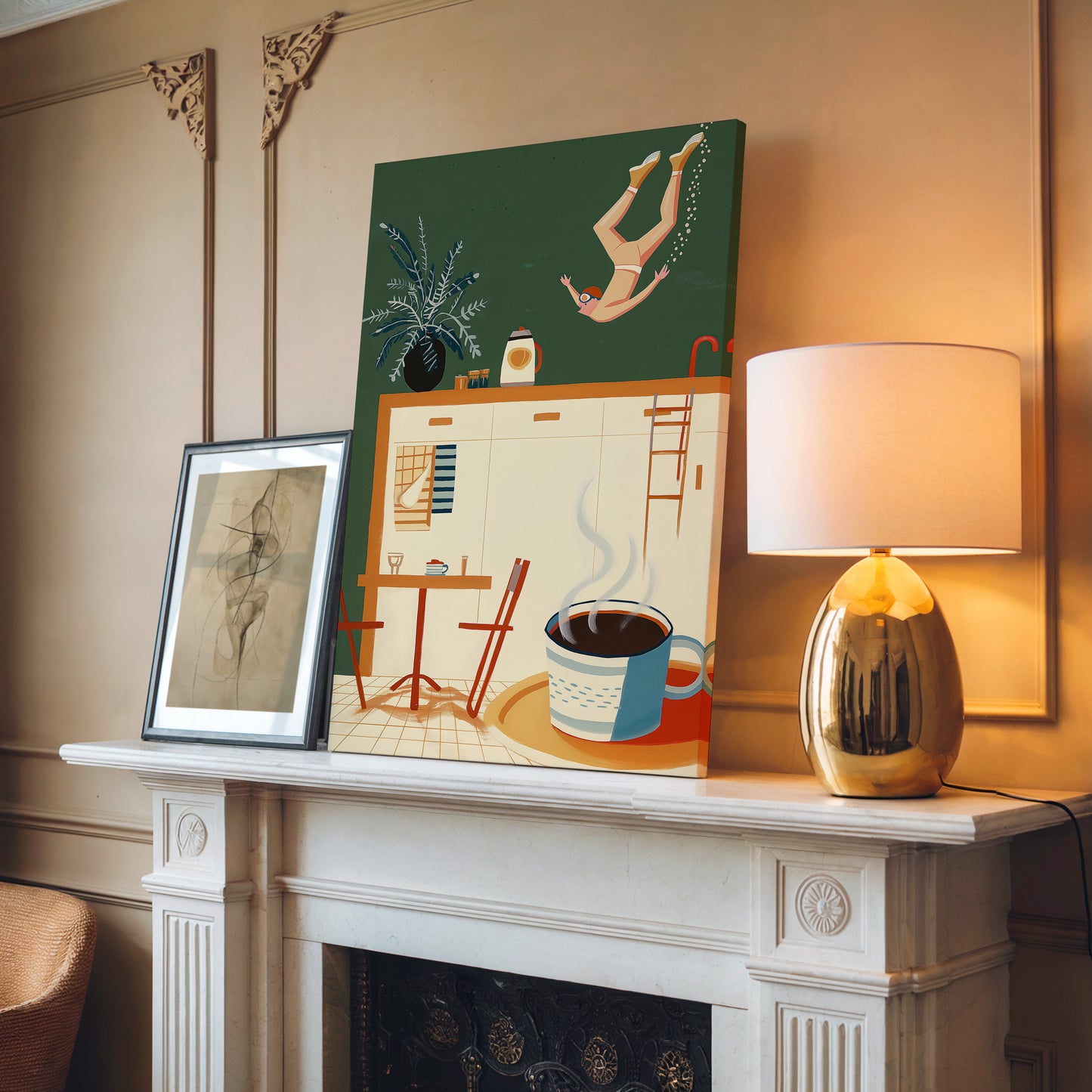 Surreal Coffee Swim Art Print