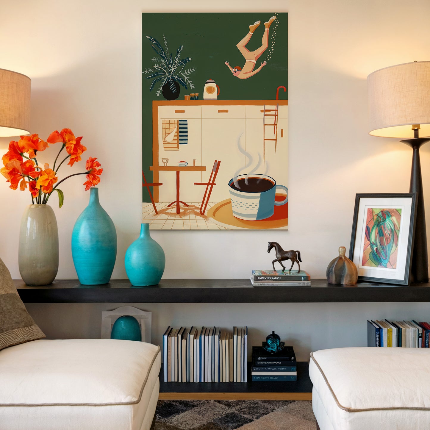 Surreal Coffee Swim Art Print