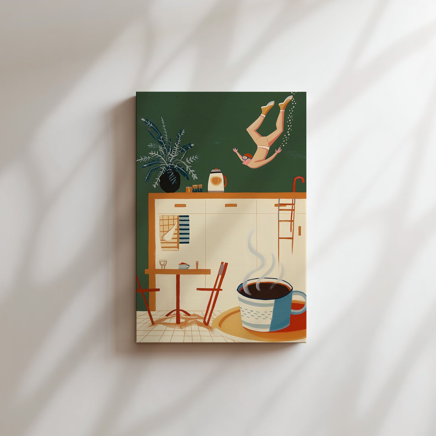 Surreal Coffee Swim Art Print