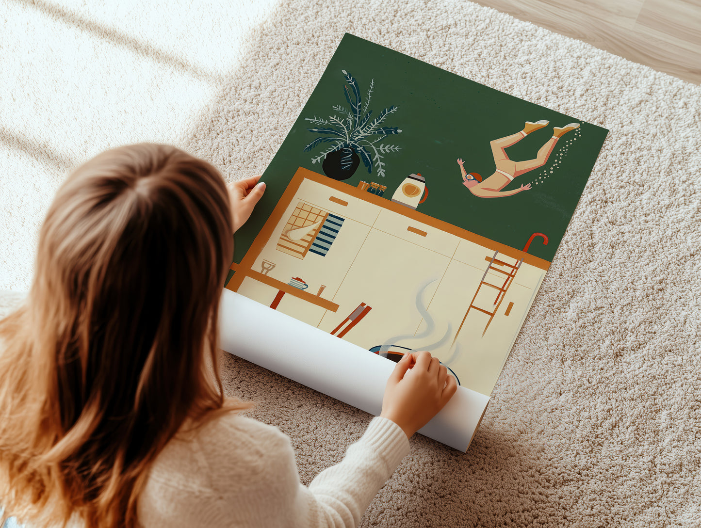 Surreal Coffee Swim Art Print