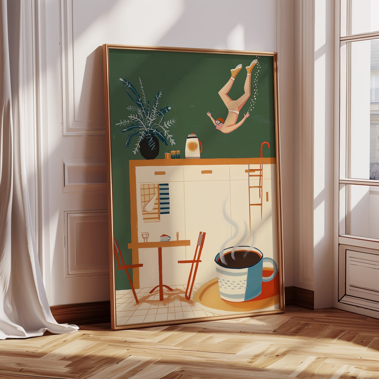 Surreal Coffee Swim Art Print