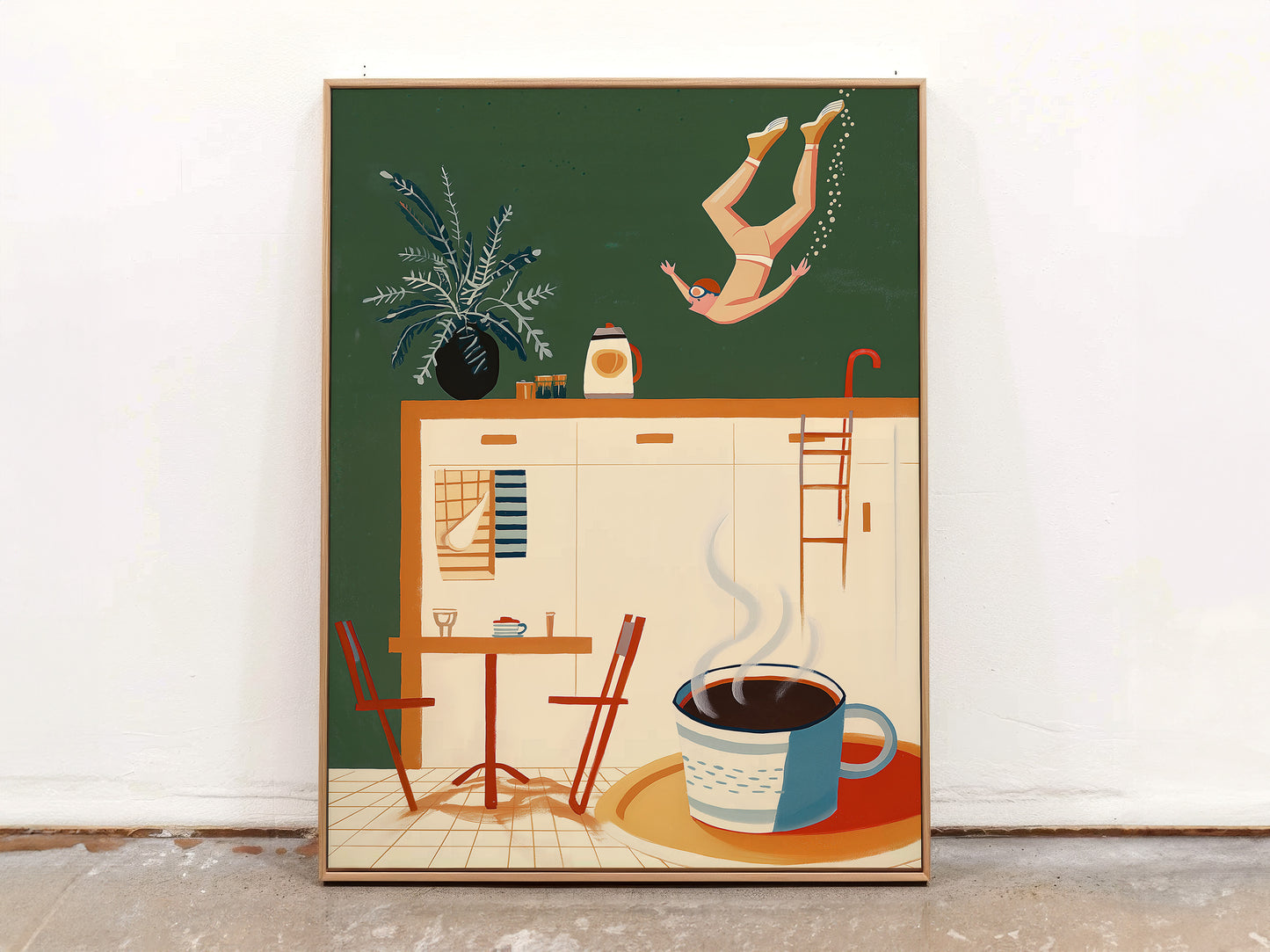 Surreal Coffee Swim Art Print