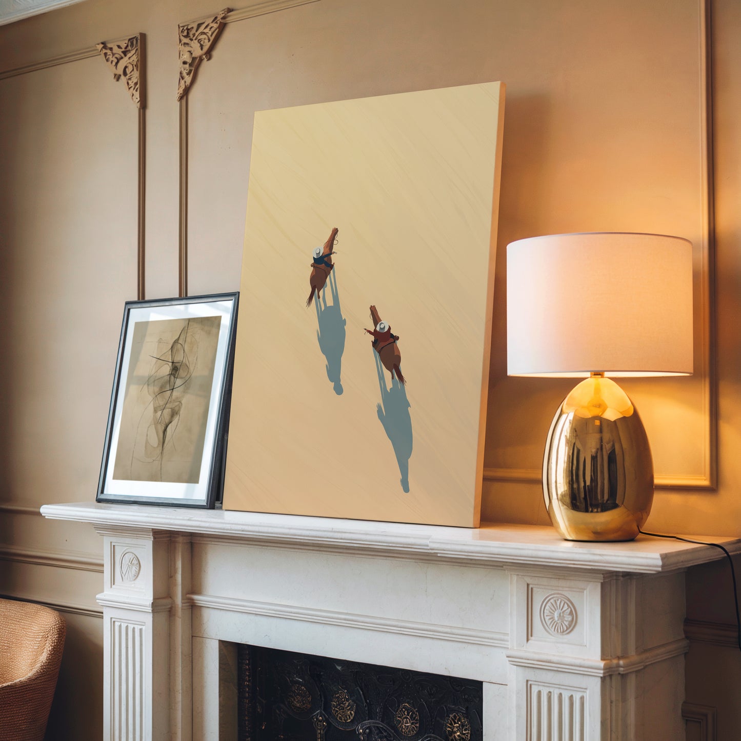 Minimalist Equestrian Shadow Canvas Print