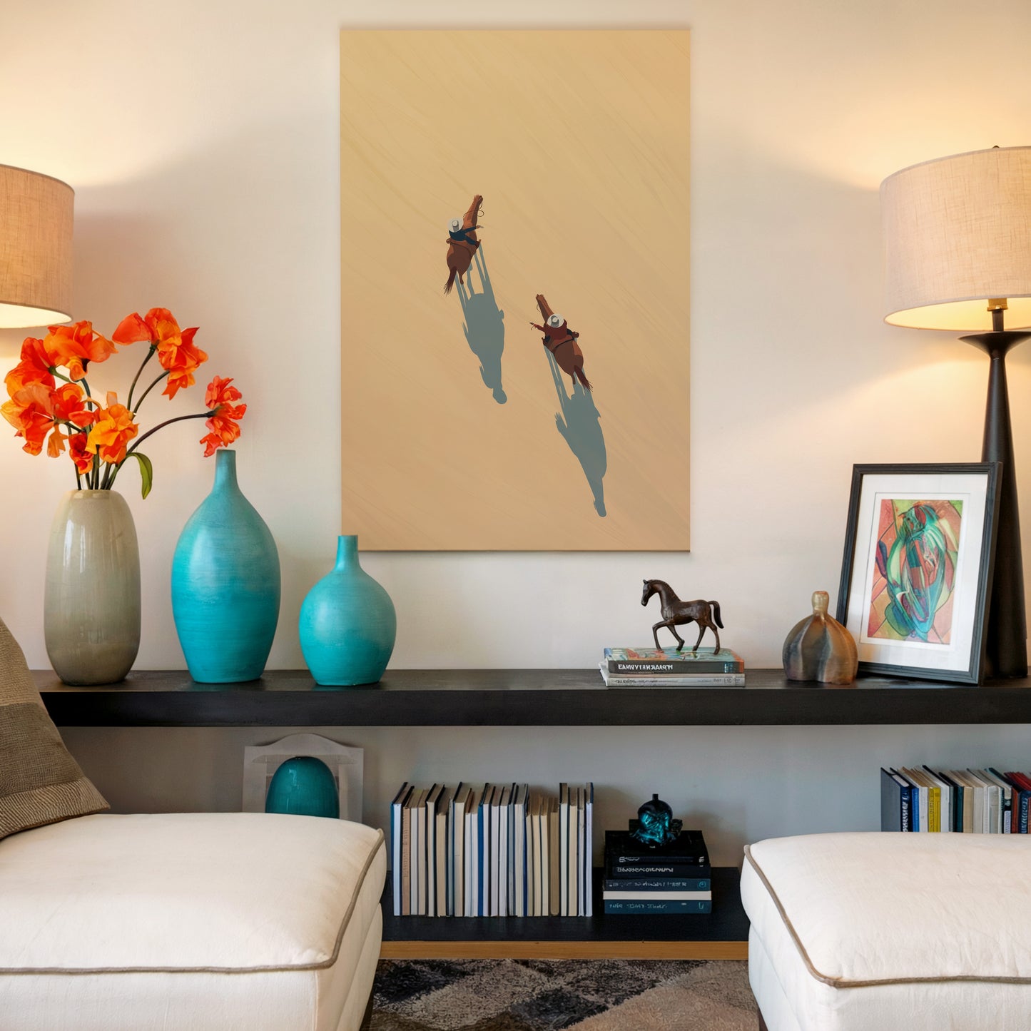 Minimalist Equestrian Shadow Canvas Print