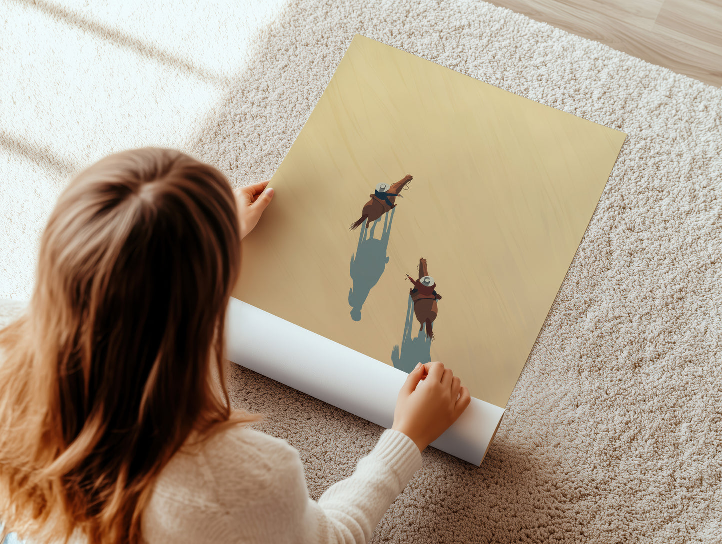 Minimalist Equestrian Shadow Canvas Print