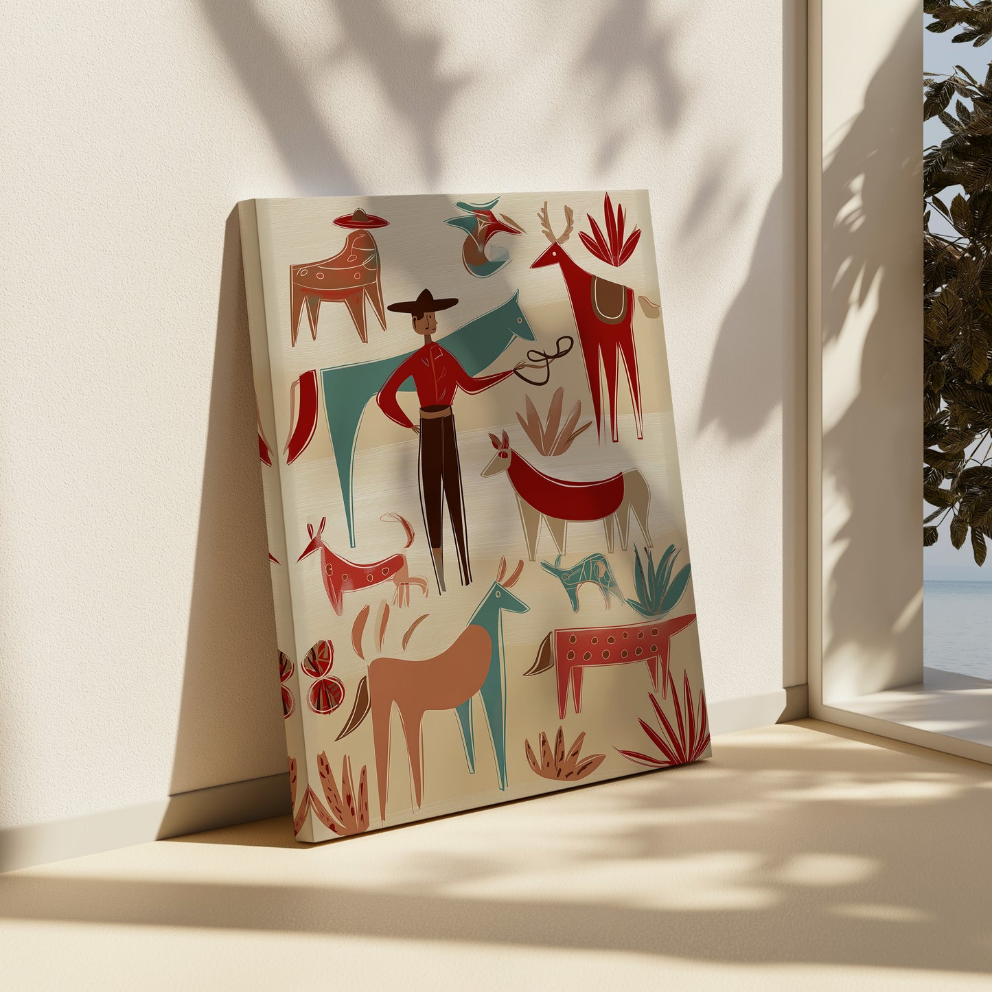 Southwestern Cowboy and Animal Art on Canvas