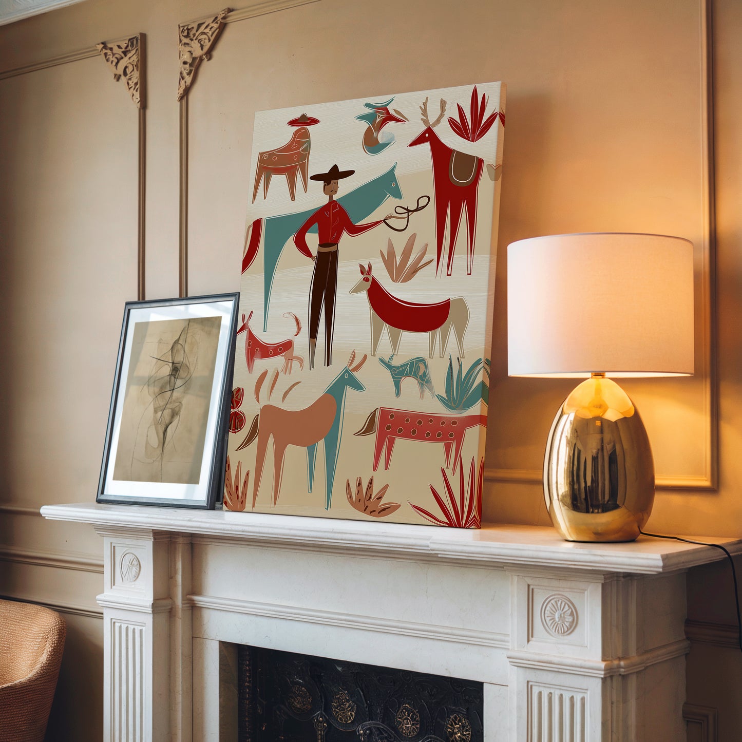 Southwestern Cowboy and Animal Art on Canvas