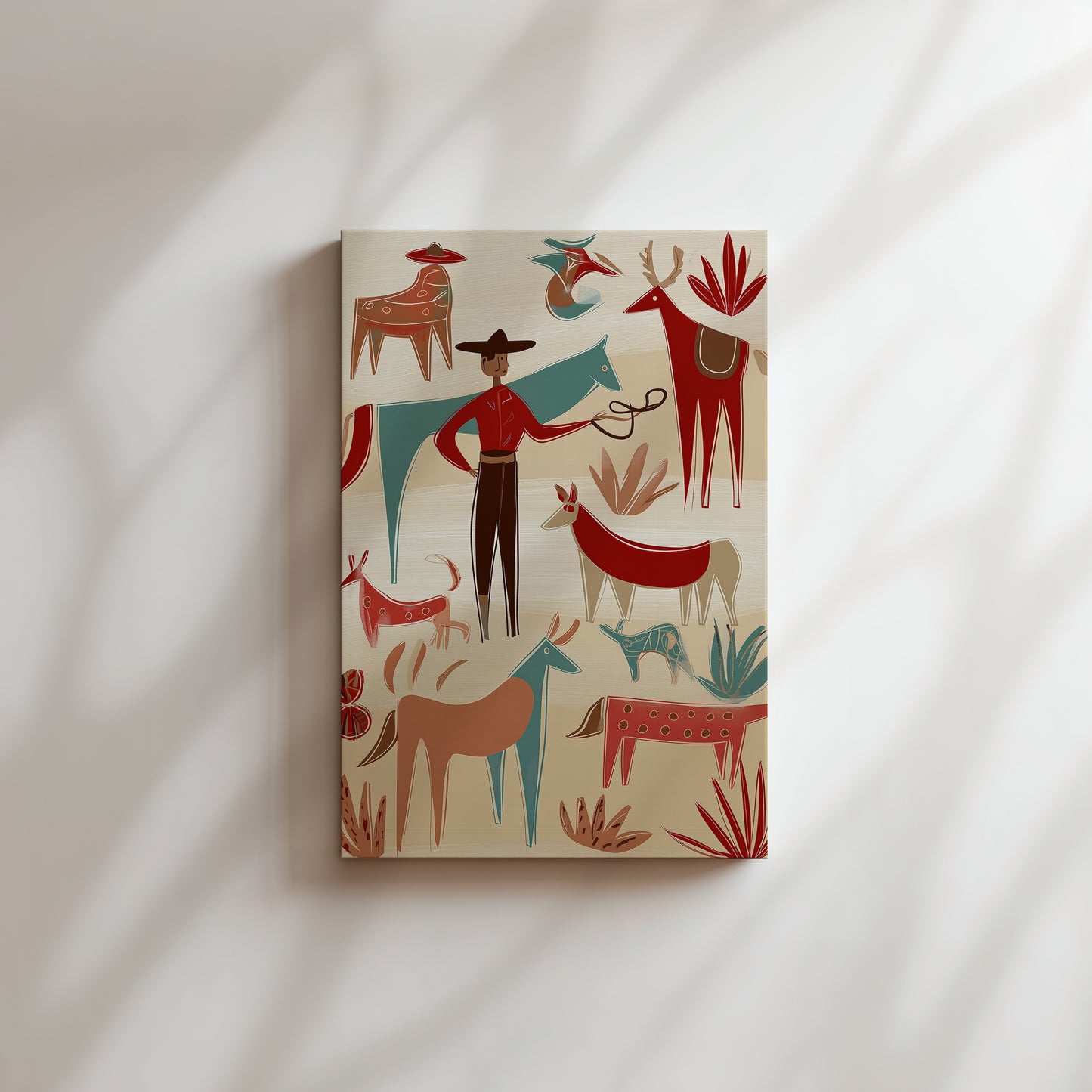 Southwestern Cowboy and Animal Art on Canvas