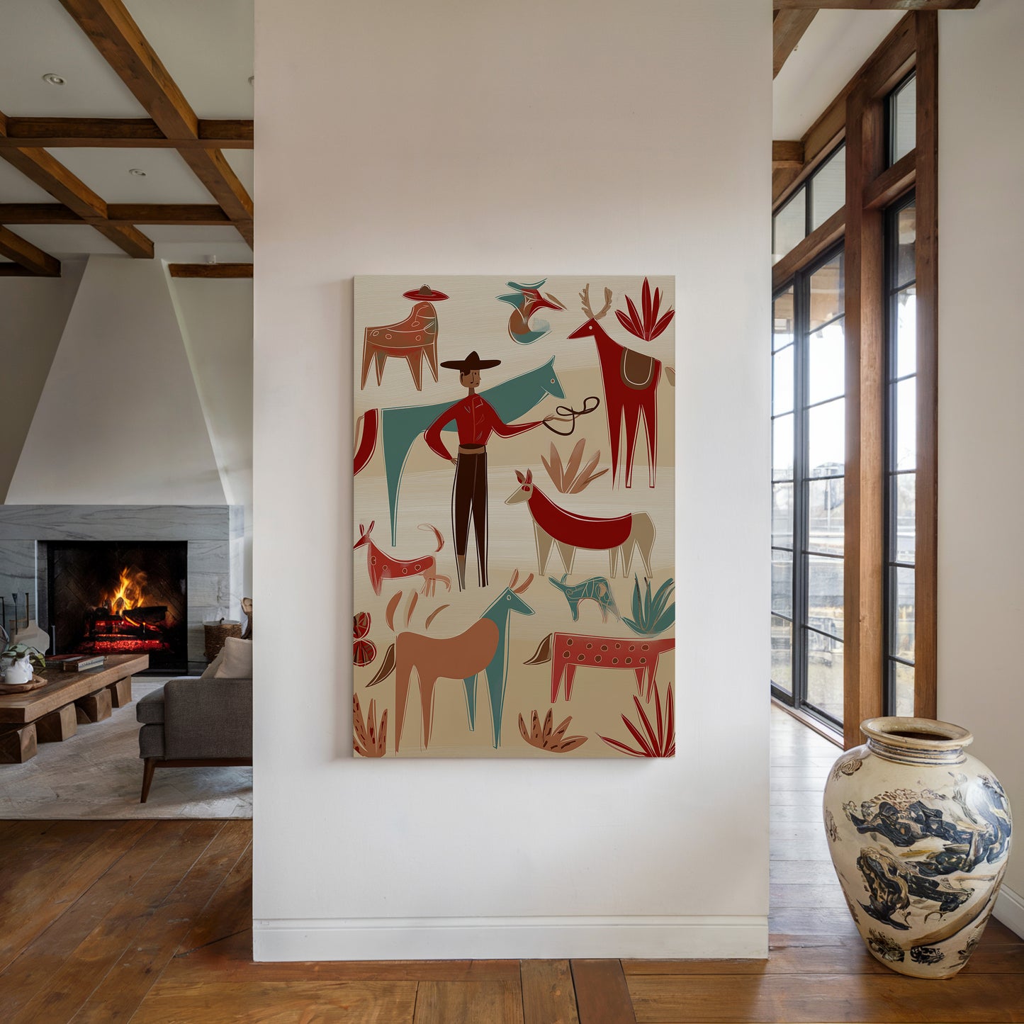 Southwestern Cowboy and Animal Art on Canvas