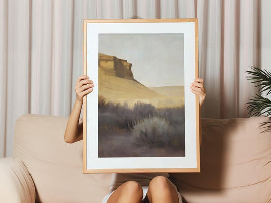 Desert Landscape Canvas Print: Premium Vertical Wall Art