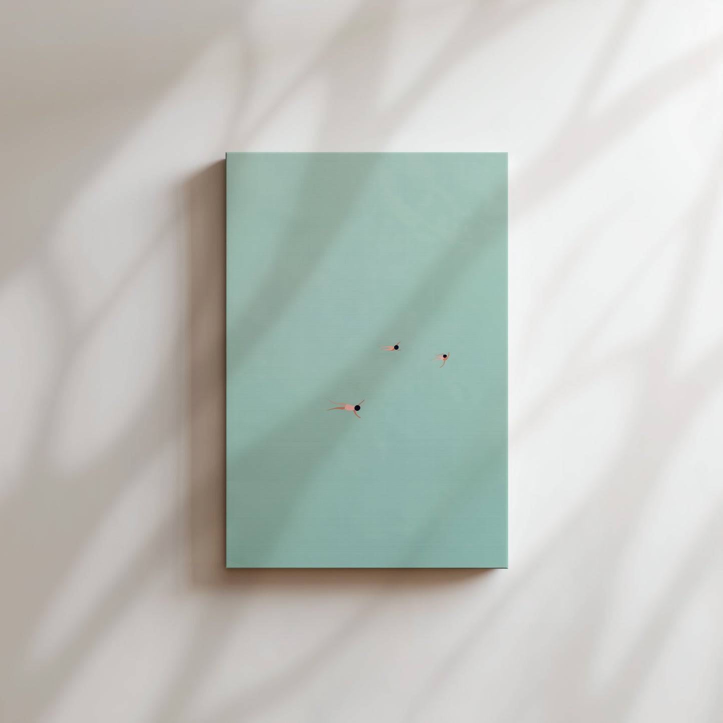Calm Aerial Swimmers Vertical Canvas Art Print