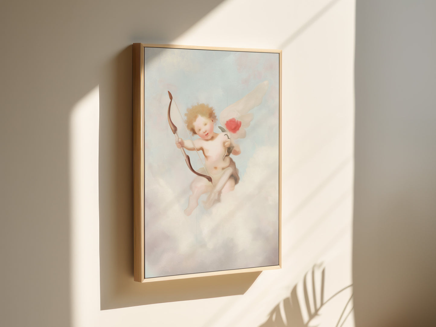 Cherubic Angel Art Canvas: Pastel Clouds Classic