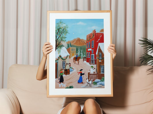 Charming Western Town Scene Canvas Print
