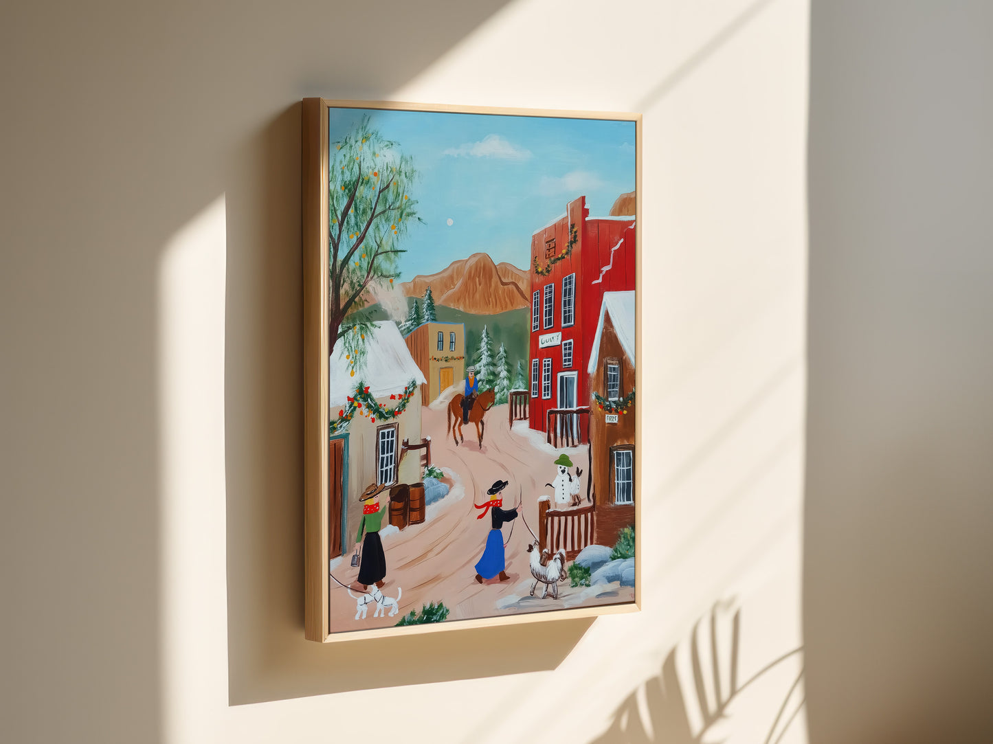 Charming Western Town Scene Canvas Print