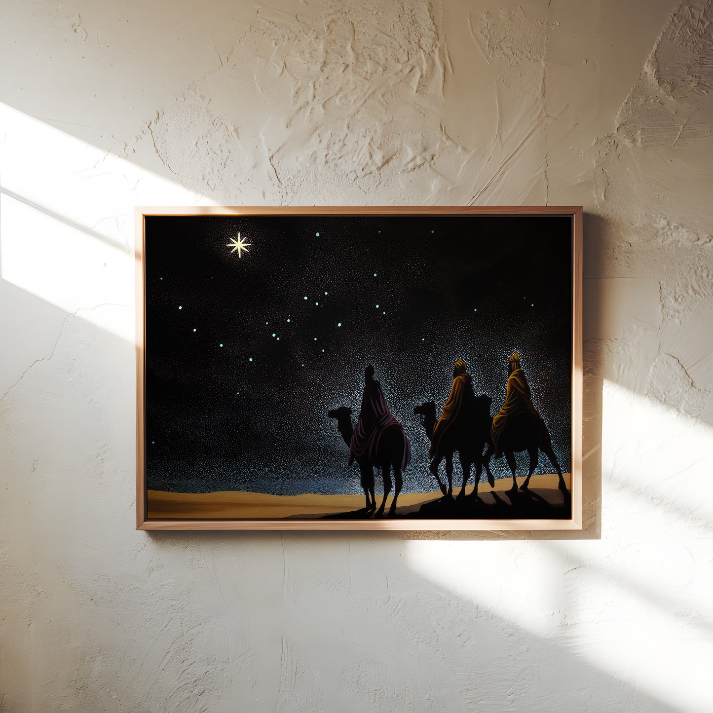 Three Wise Men Canvas Print: Nativity Star of Bethlehem Night Sky