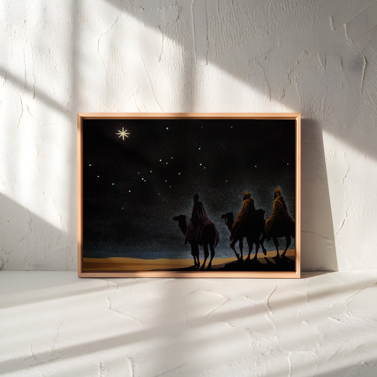 Three Wise Men Canvas Print: Nativity Star of Bethlehem Night Sky