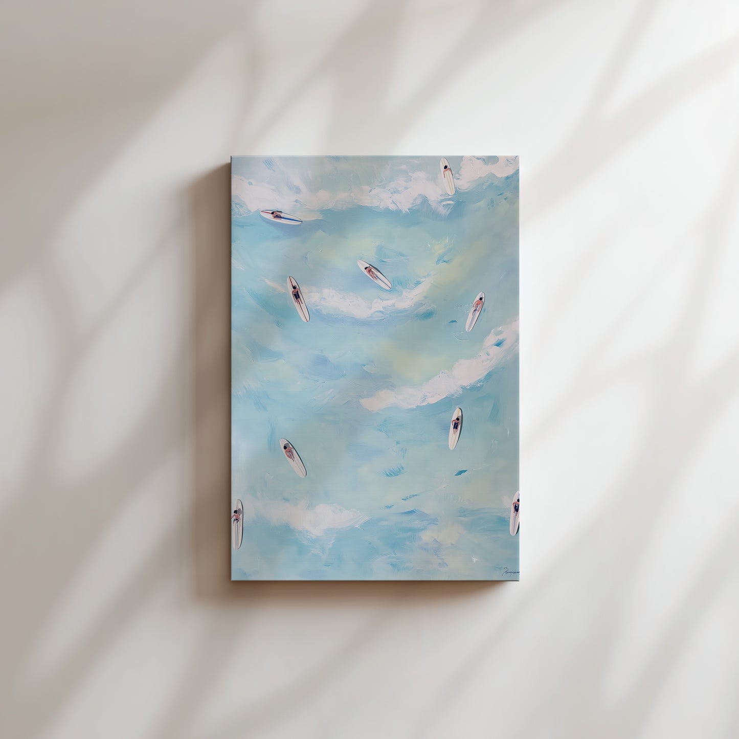 Aerial Beach Scene Vertical Canvas Print