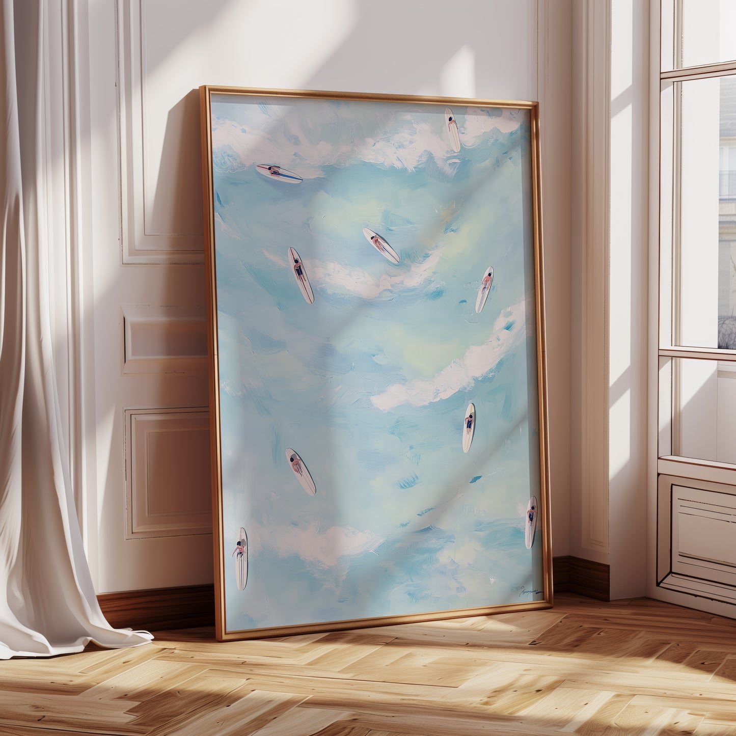 Aerial Beach Scene Vertical Canvas Print