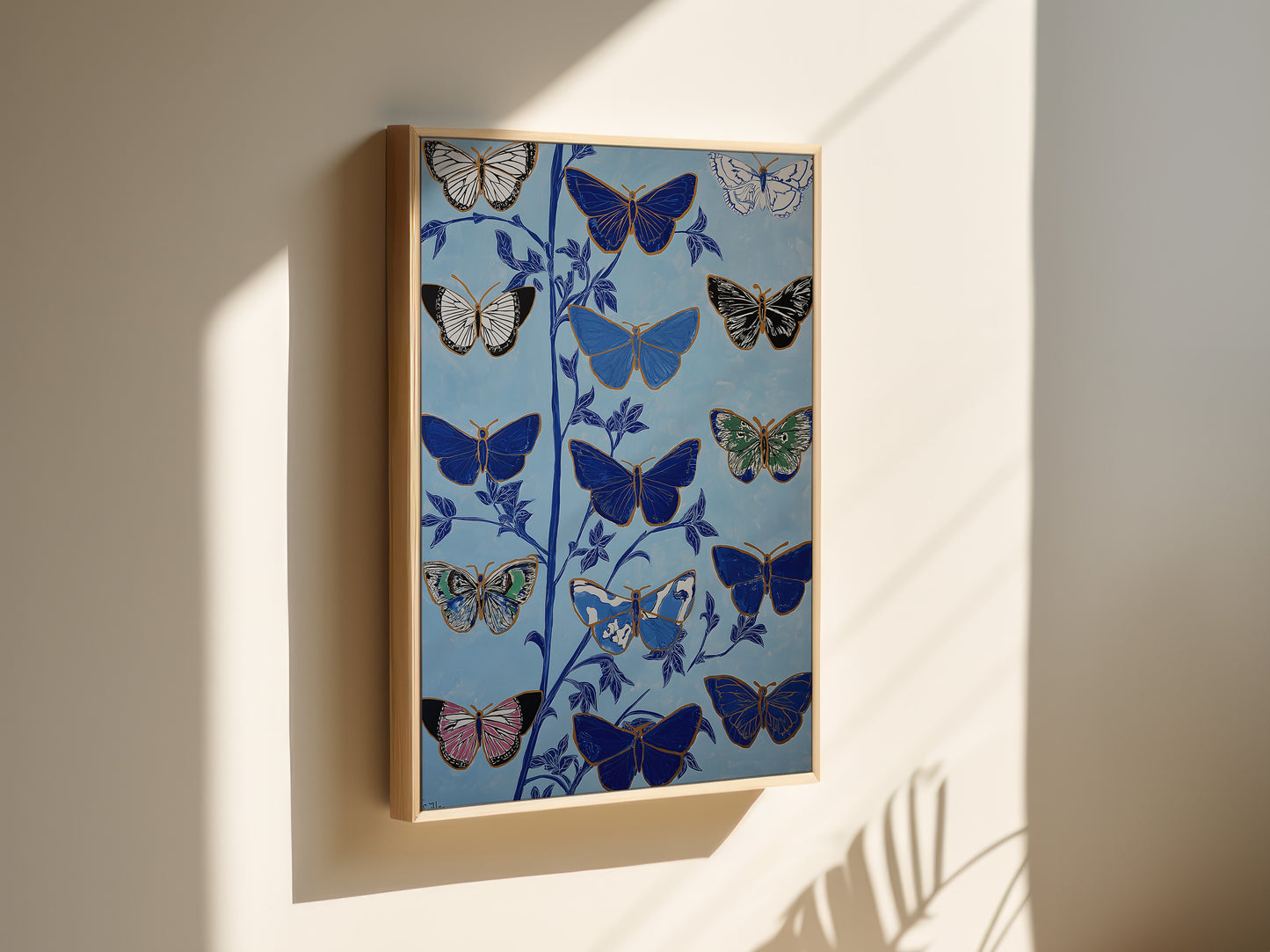 Butterfly Botanical Canvas Print: Vertical Premium Wall Art