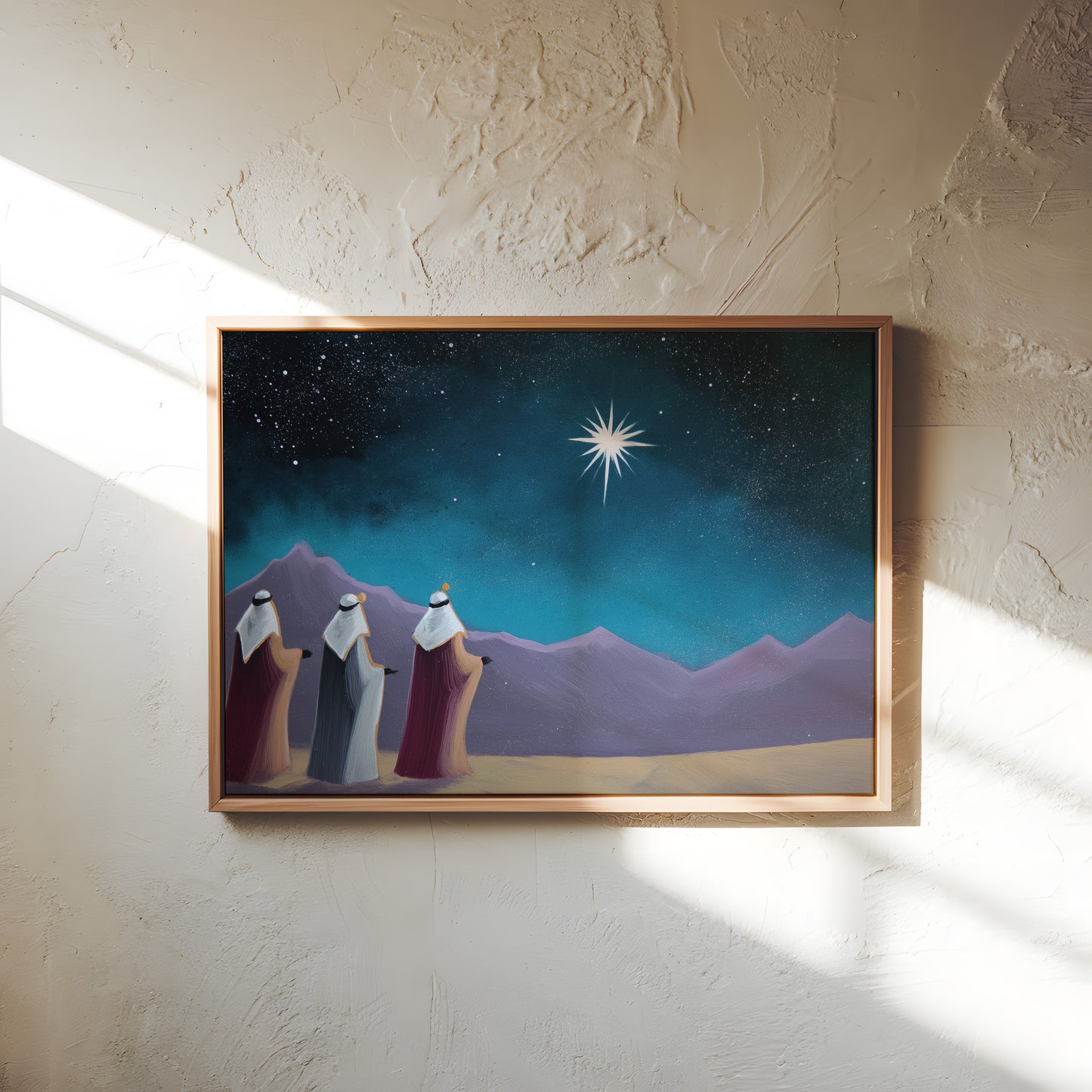 Three Wise Men Canvas Print: Star of Bethlehem Night Sky Art