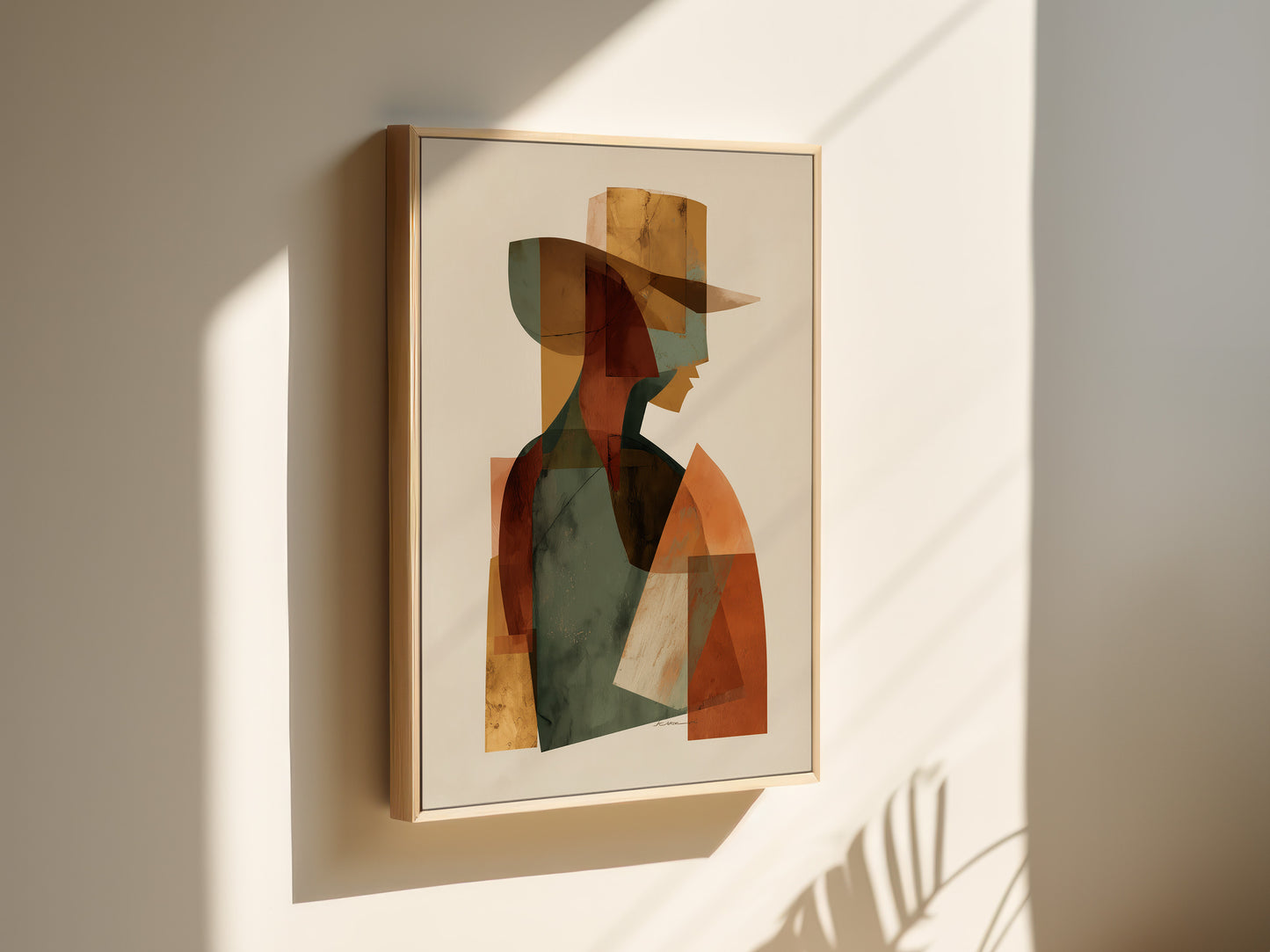 Abstract Cowboy Canvas Print: Geometric Shades