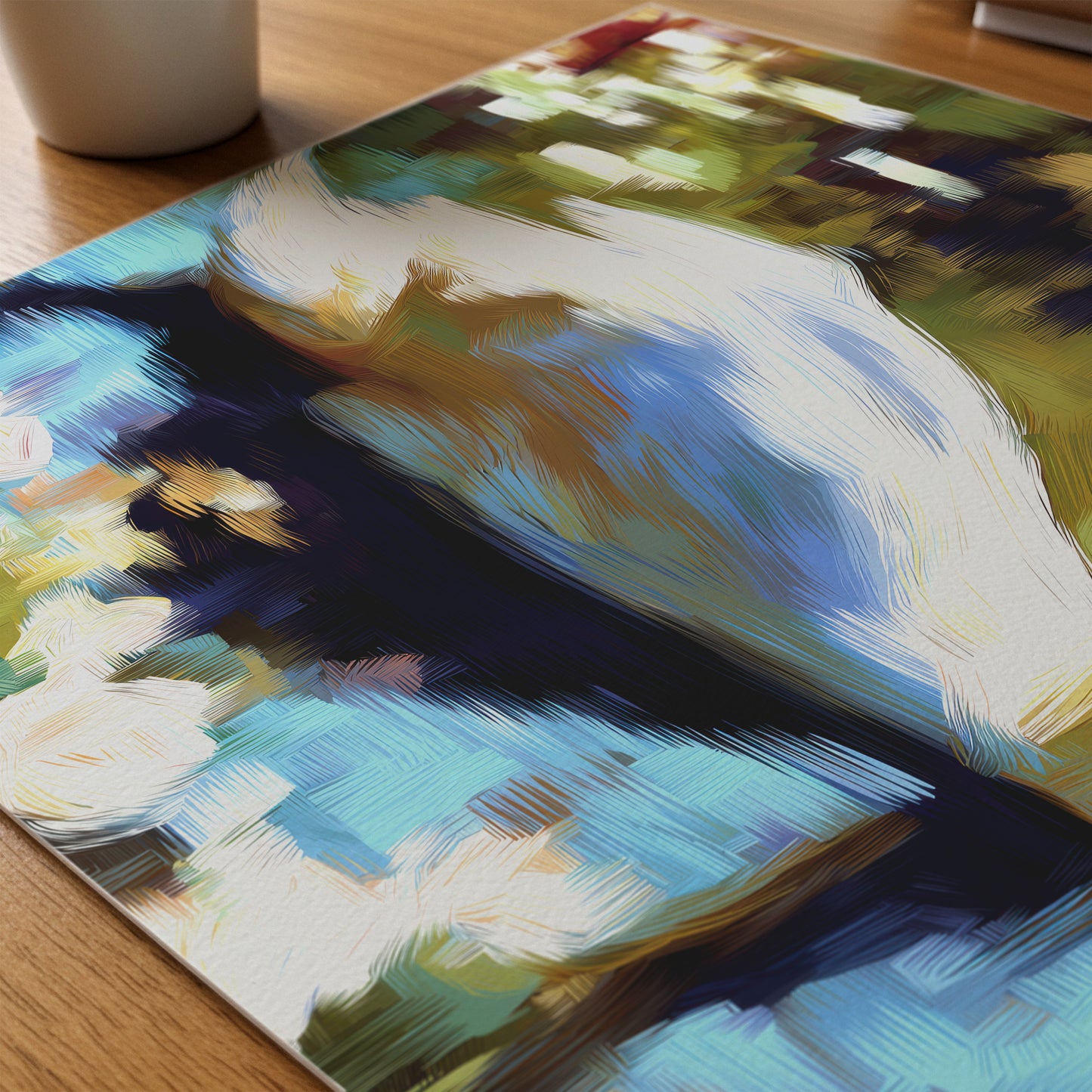 Swan Serenity Canvas Art: Impressionist Style Print