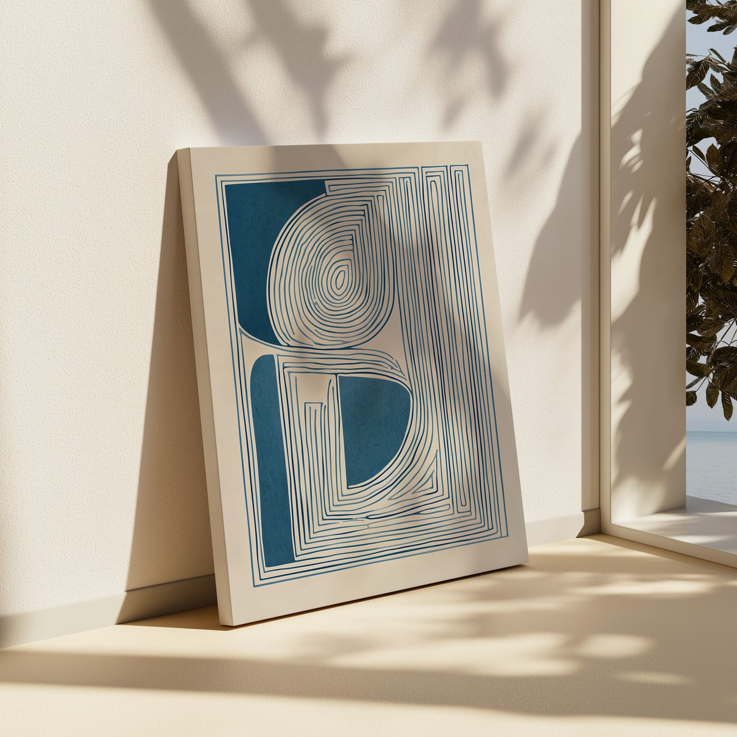 Abstract Blue Geometric Canvas Print - Modern Art Decor