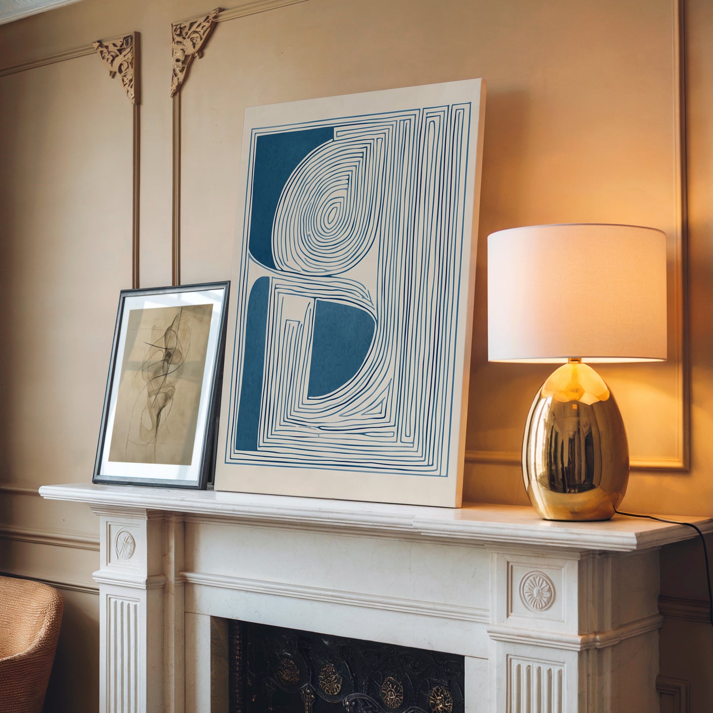 Abstract Blue Geometric Canvas Print - Modern Art Decor