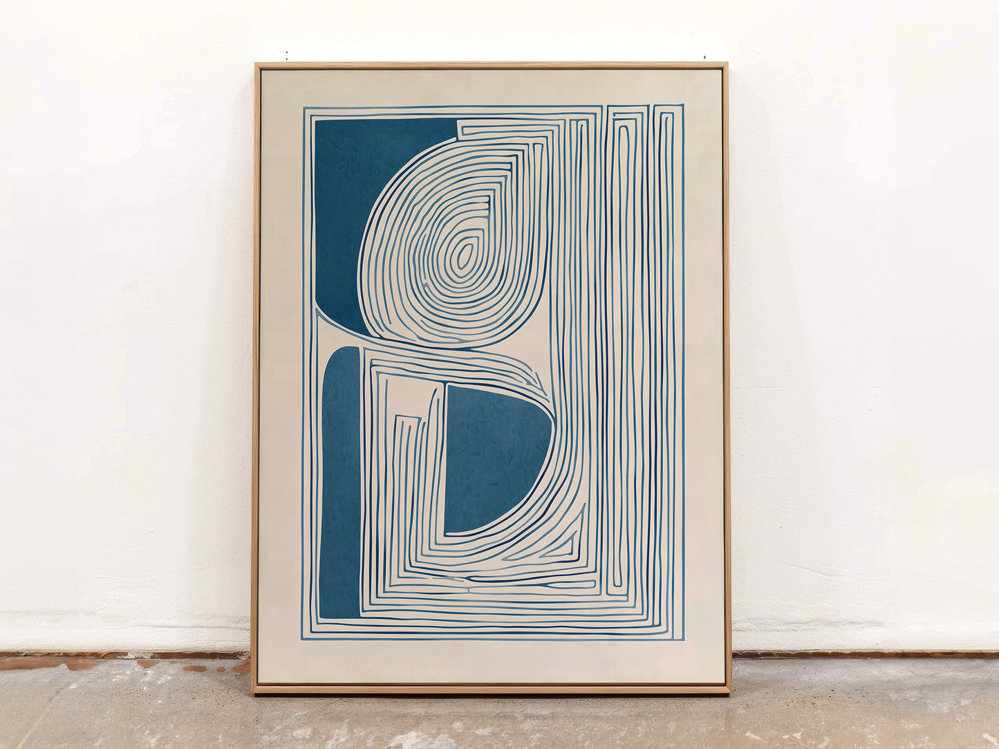 Abstract Blue Geometric Canvas Print - Modern Art Decor