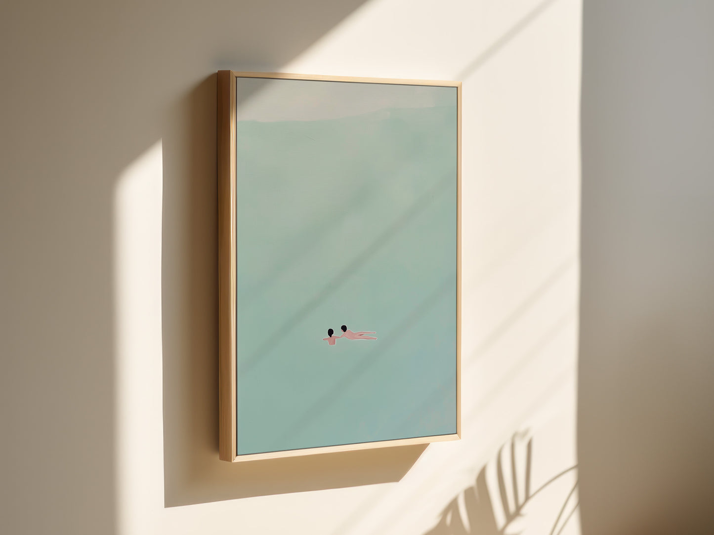 Minimalist Swimmer Abstract Canvas Print
