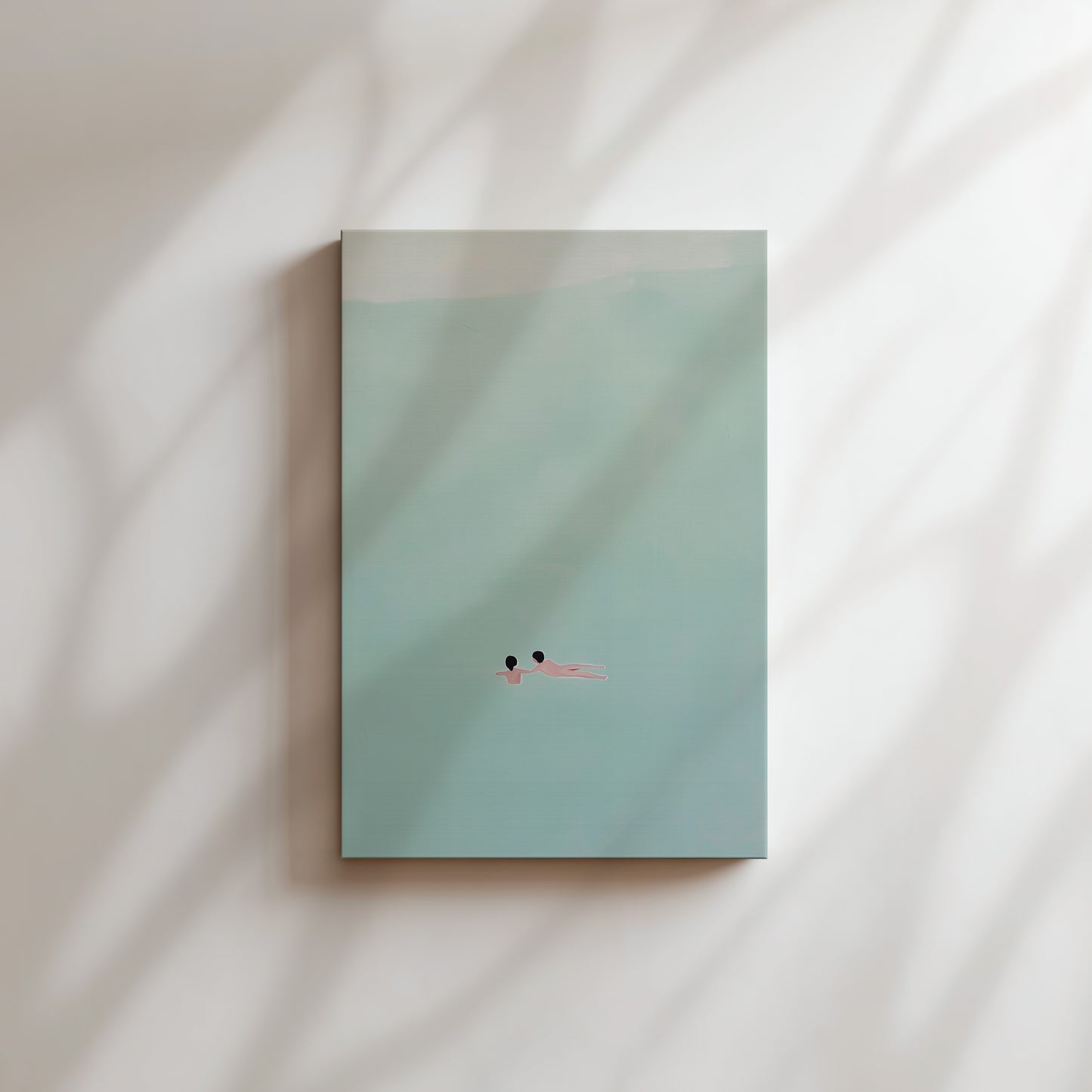 Minimalist Swimmer Abstract Canvas Print